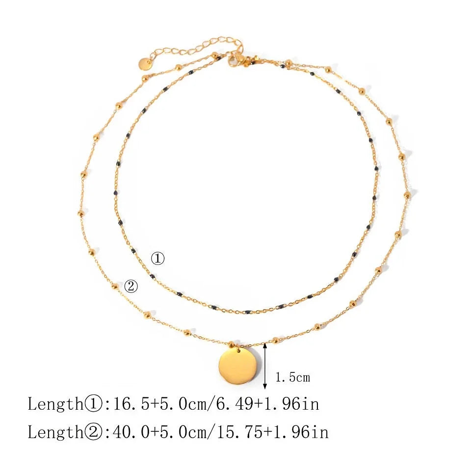 Elegant 18K gold plated black rice bead necklace, a sophisticated accessory for stylish women in the UK