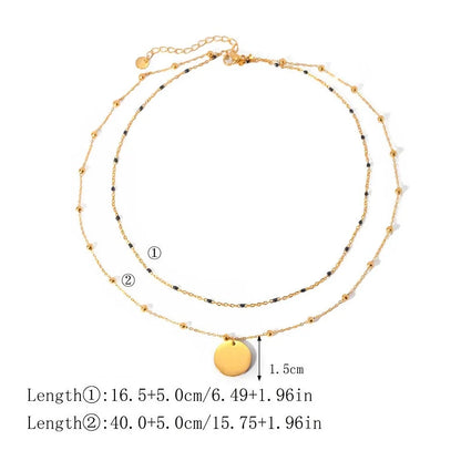 Elegant 18K gold plated black rice bead necklace, a sophisticated accessory for stylish women in the UK