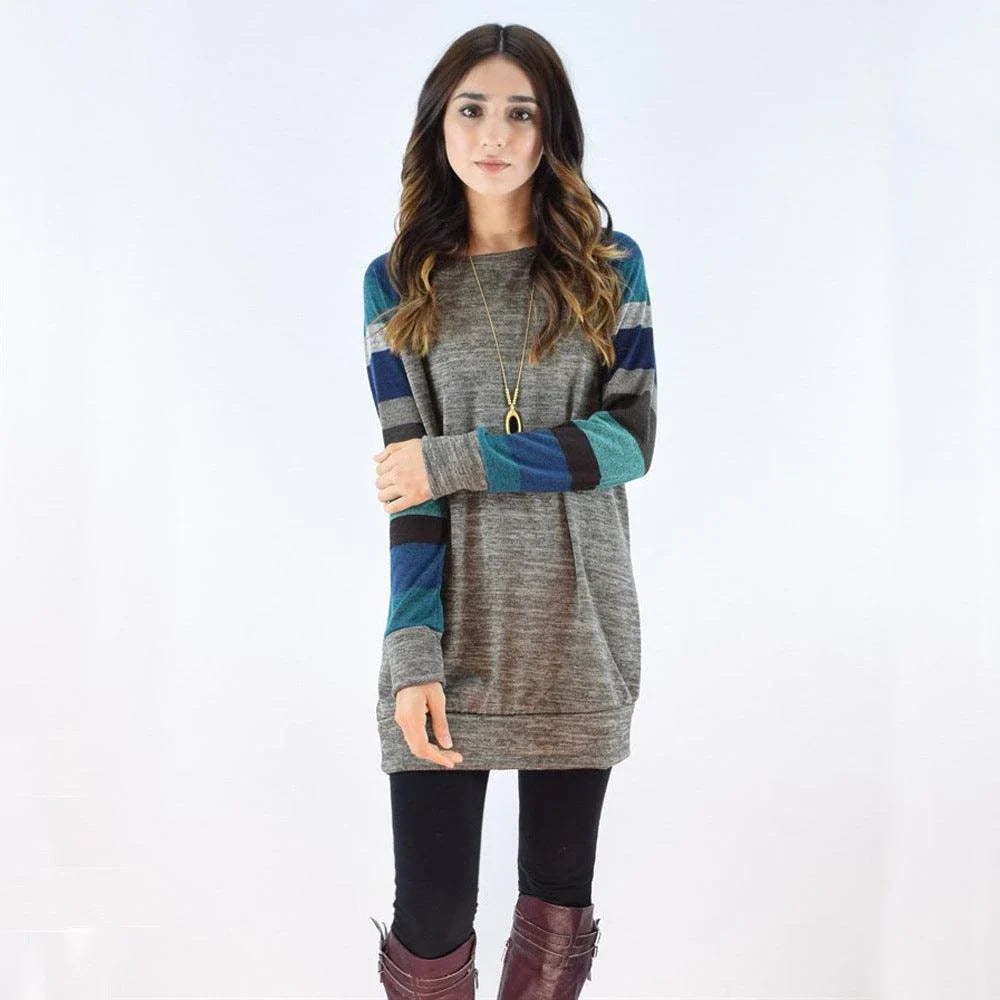 A stylish long-sleeved dress made with a premium cotton blend for effortless elegance and comfort.