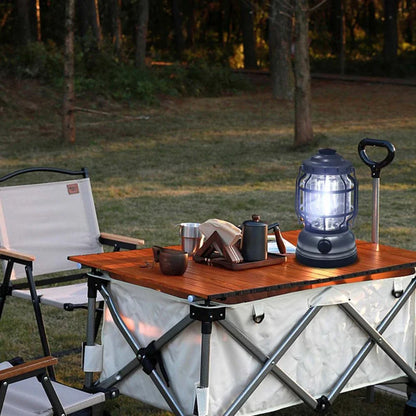 Premium waterproof LED camping lantern with adjustable brightness and USB rechargeable power