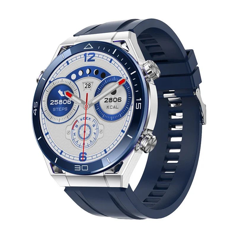 Premium smart watch with sleek alloy body, fitness tracking, and wireless charging capabilities