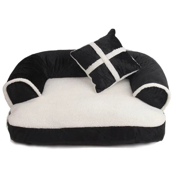 Luxury Comfy Pet Sofa Bed in multiple sizes, featuring plush fabric and modern design for ultimate relaxation and comfort for your furry friend.