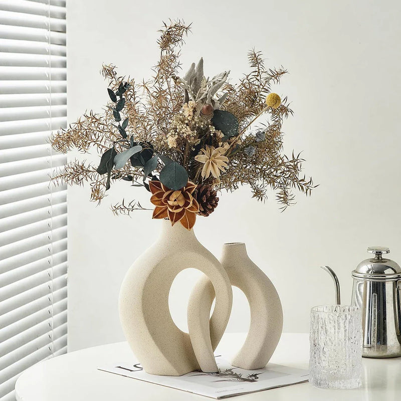 GiftHome UK Exquisite European White Ceramic Vase Set