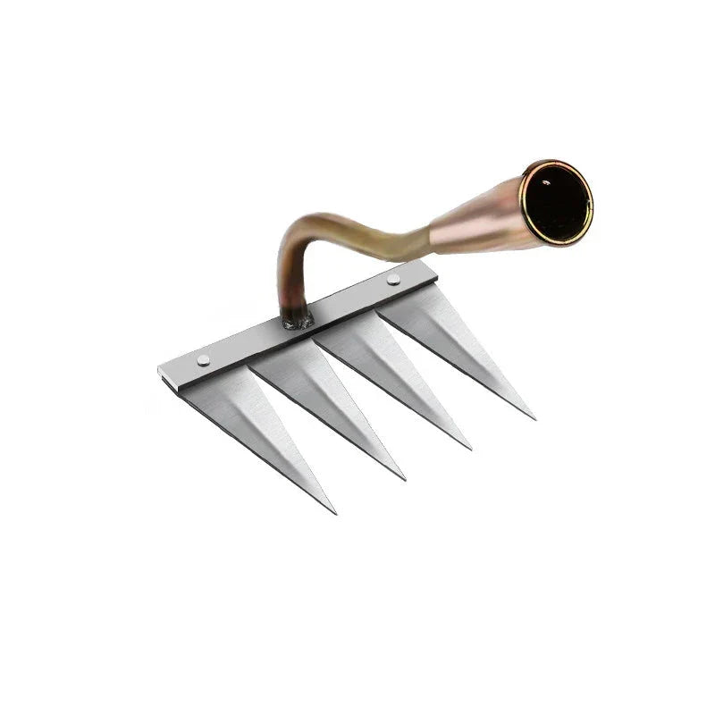 Premium multi-purpose gardening hoe with high carbon steel construction and a range of tooth count options for versatile weeding and soil preparation tasks