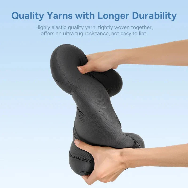 Premium car neck and lumbar support cushion with ergonomic 3D contoured design, memory foam and synthetic fibre for ultimate comfort