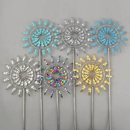 Elegant metal garden windmill decoration with gentle movement, perfect for adding charm to outdoor spaces