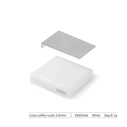 Precision Digital Coffee Scale with sleek white design and accurate 0.1g measurements for perfect coffee brewing