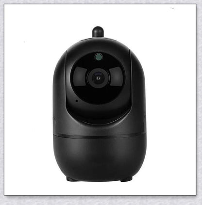 Intelligent indoor security camera with 360-degree panoramic coverage, auto-tracking, and remote access capabilities
