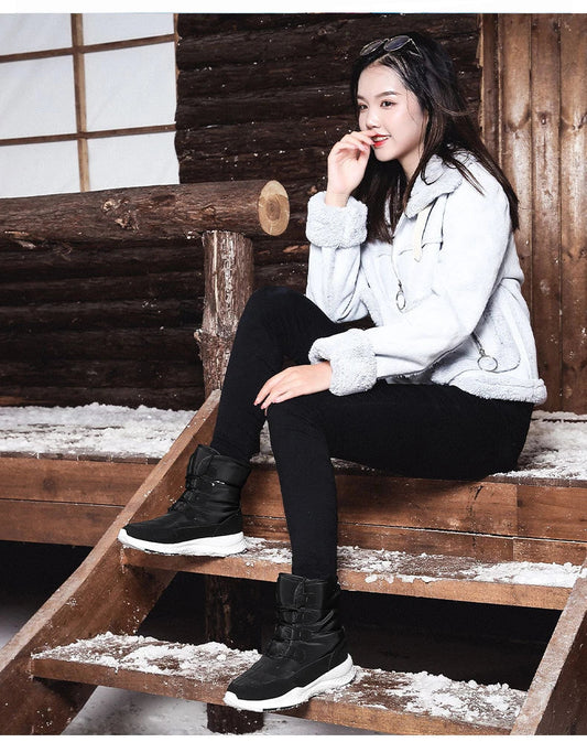 Premium velvet snow boots with plush lining, durable rubber sole and high-top design for reliable winter wear