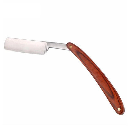 Classic straight razor with beech wood handle and premium carbon steel blade for a close, smooth shave