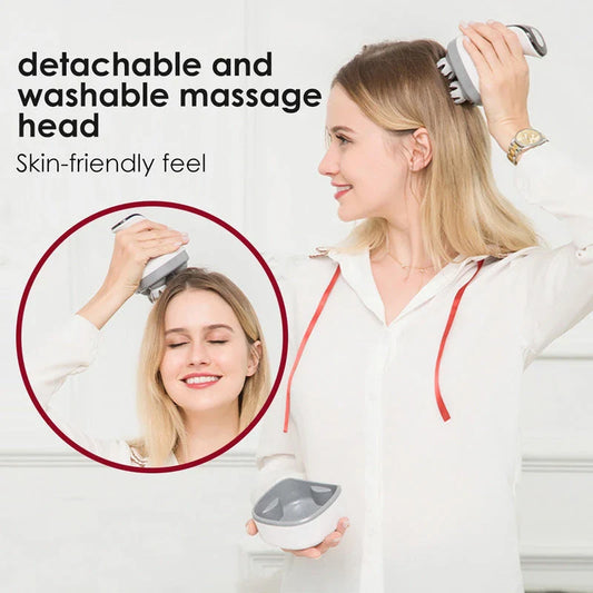 4D Smart Scalp Massager with advanced features for deep kneading massage, red and blue light therapy, and personalized comfort