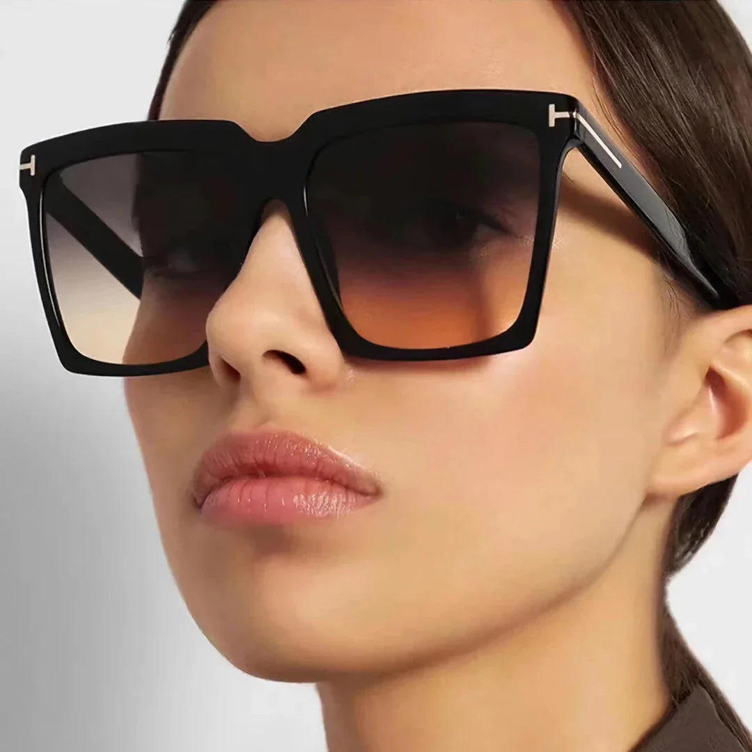 Stylish oversized square sunglasses for women with UV400 protection and gradient lenses