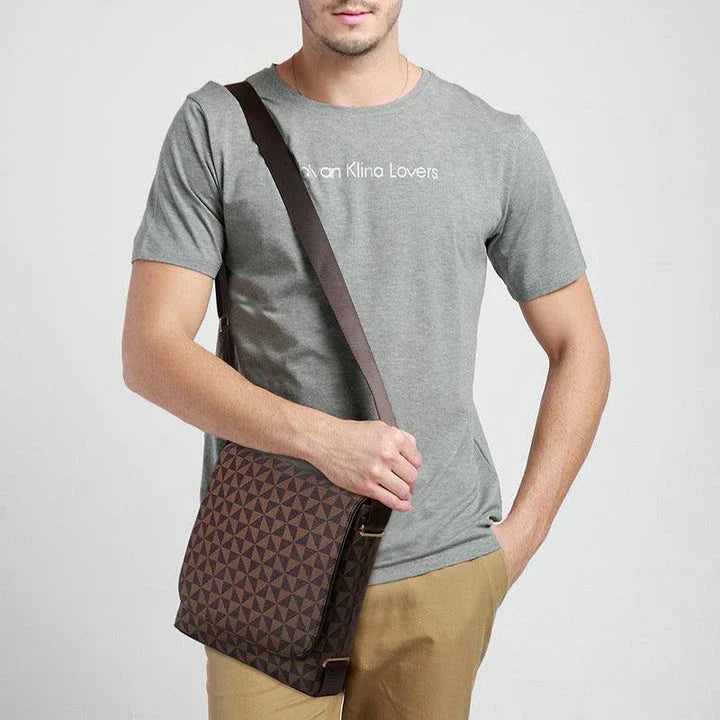Premium quality PU leather business commuter bag with multiple compartments and adjustable shoulder strap for organised and comfortable transportation of essentials