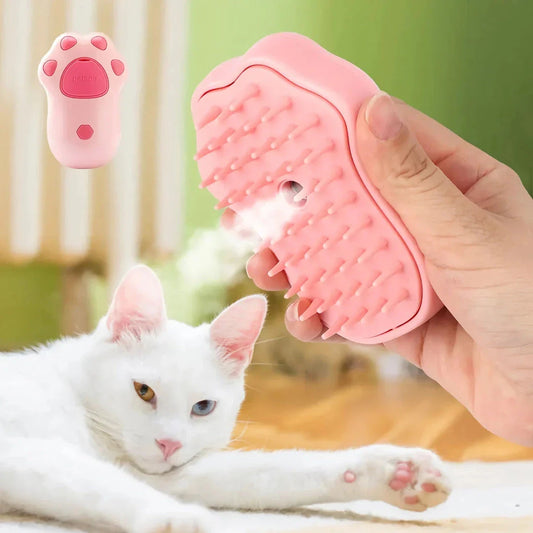 Premium 3-in-1 Electric Grooming Brush for Dogs and Cats, with self-cleaning function and soothing spray feature