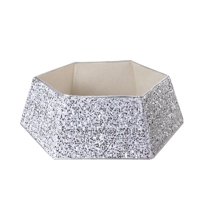 Shimmering sequin Christmas tree skirt in a range of festive colours, adding elegance and sophistication to holiday decor