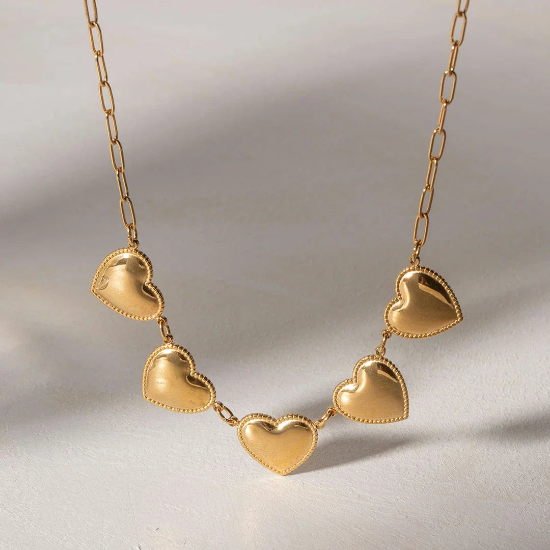 Elegant 18K gold-plated heart pendant necklace made from premium stainless steel