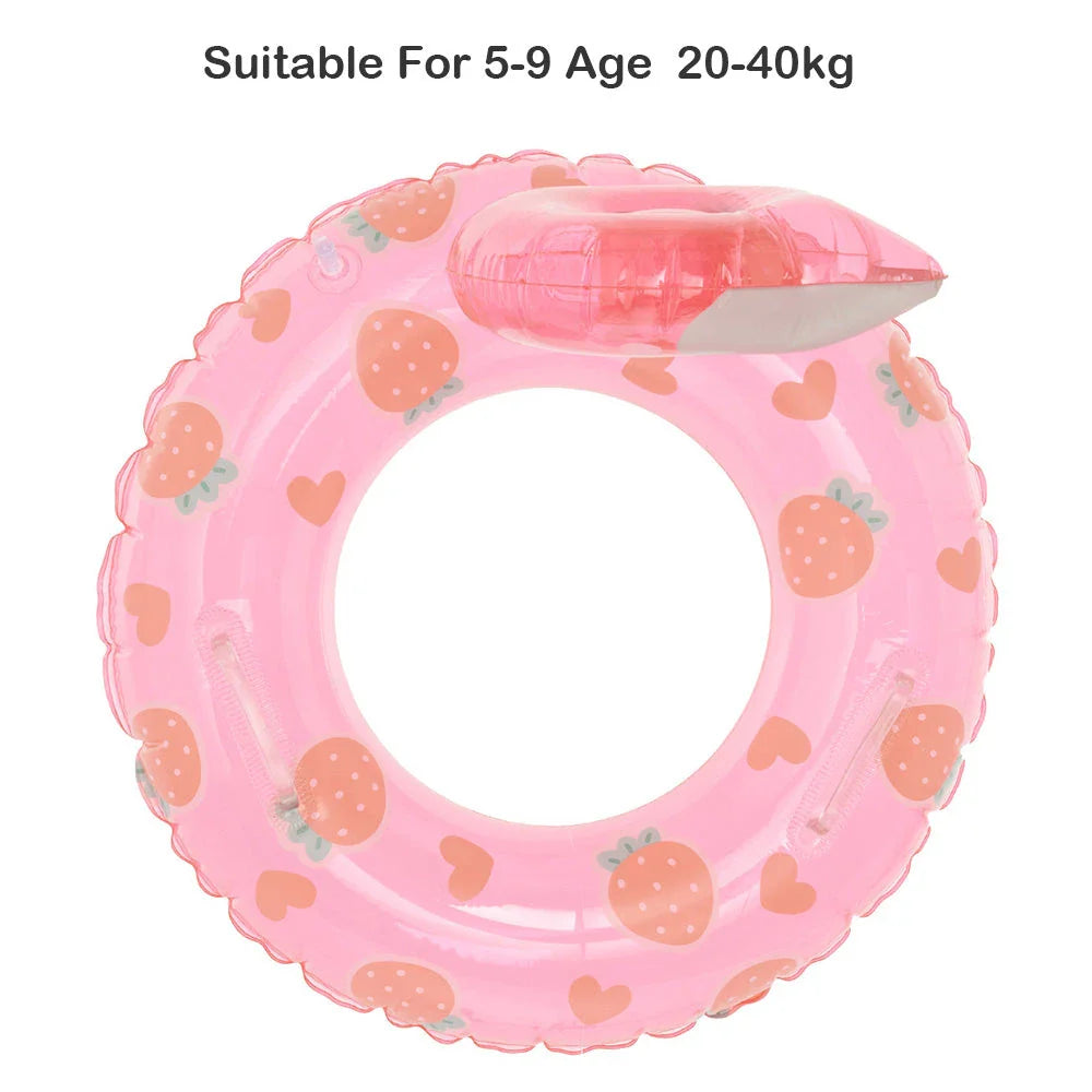 Vibrant inflatable baby swim ring with double handles and anti-leakage design for safe and enjoyable water play