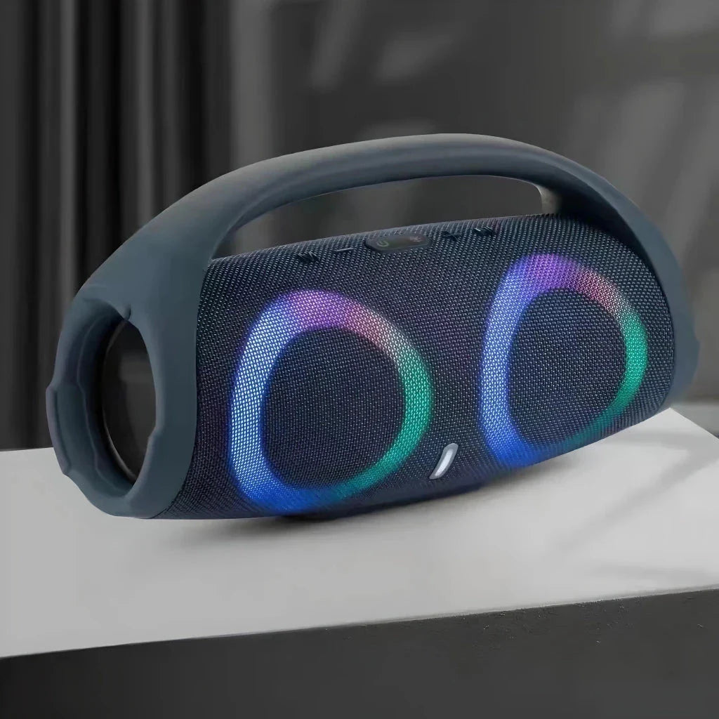 Dynamicbeat Portable Bluetooth Speaker with 100W output, RGB lights, and waterproof design