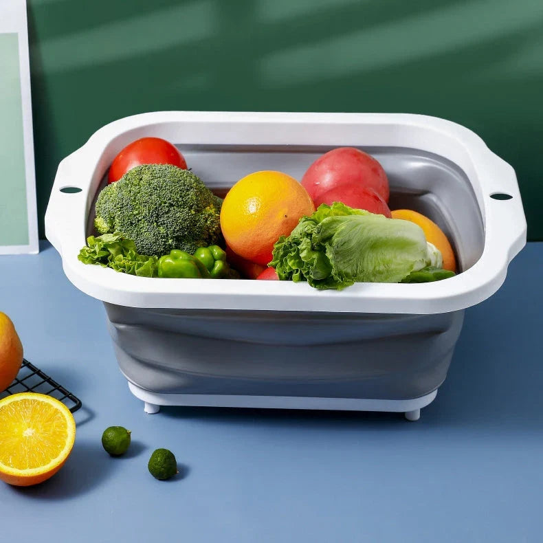Foldable Cutting Board and Washing Bucket for Outdoor Cooking and Cleaning