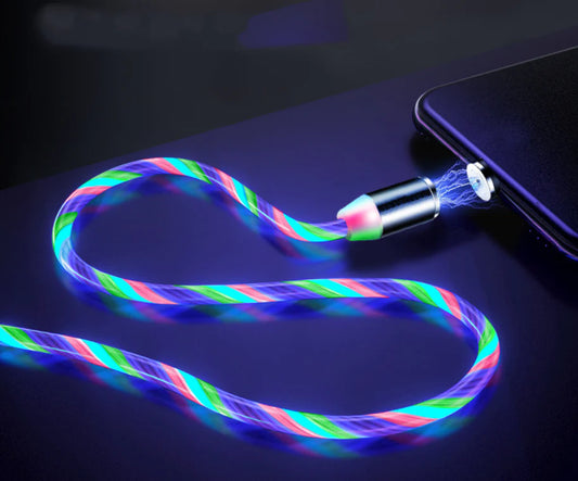 Stylish magnetic charging cable for iPhone, Android, and Type-C devices with premium aluminium alloy construction and fast 2.1A charging