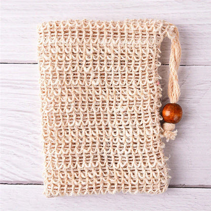 Premium eco-friendly sisal soap saver pouch with natural fibre construction for luxurious, sustainable cleansing