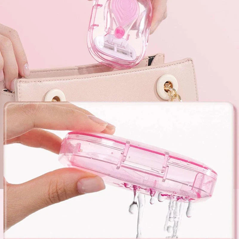Portable women's facial hair remover razor with aloe vera strip for a smooth, hair-free look