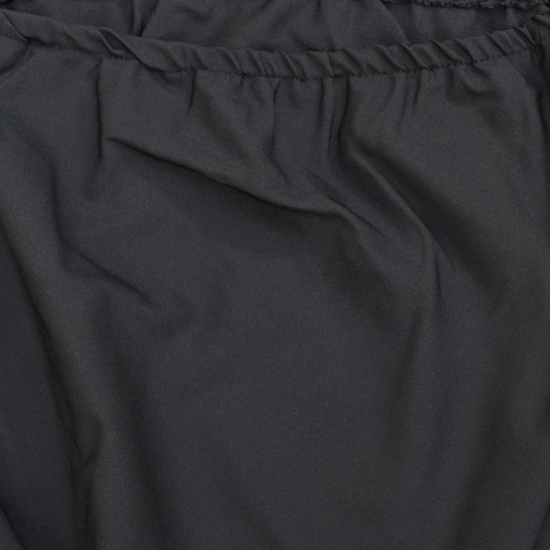 Elegant two-piece mid-length skirt suit with oblique shoulder design, made with premium polyester fabric and boutique four-sided elastic band