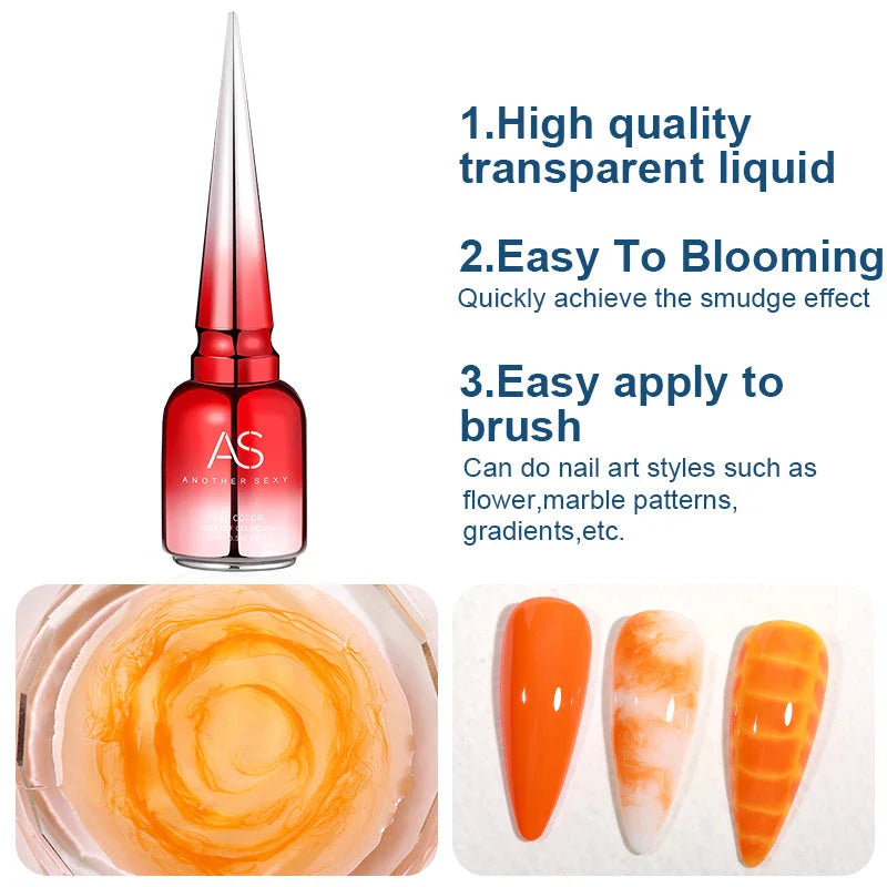 Clear Blooming Gel Polish with mesmerizing marble effects for long-lasting, professional-looking nails