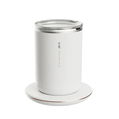 Premium 2-in-1 coffee warmer and automatic magnetic stirring mug with sleek black design and 300ml capacity