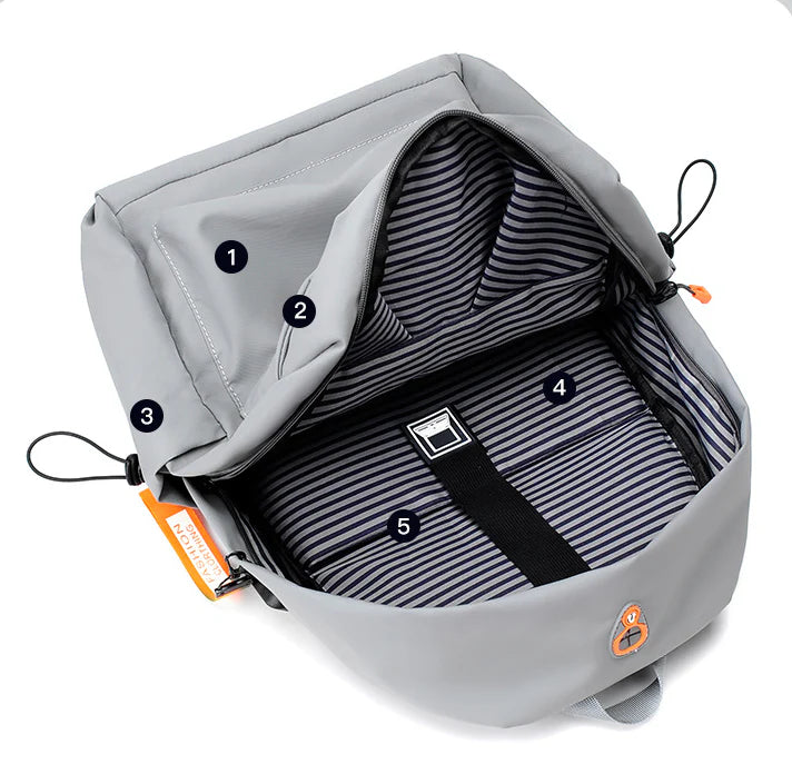 Premium casual laptop rucksack with adjustable, padded shoulder straps and dedicated laptop compartment for men's travel