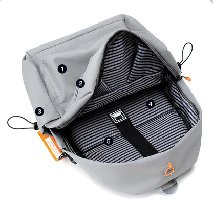 Premium casual laptop rucksack with adjustable, padded shoulder straps and dedicated laptop compartment for men's travel