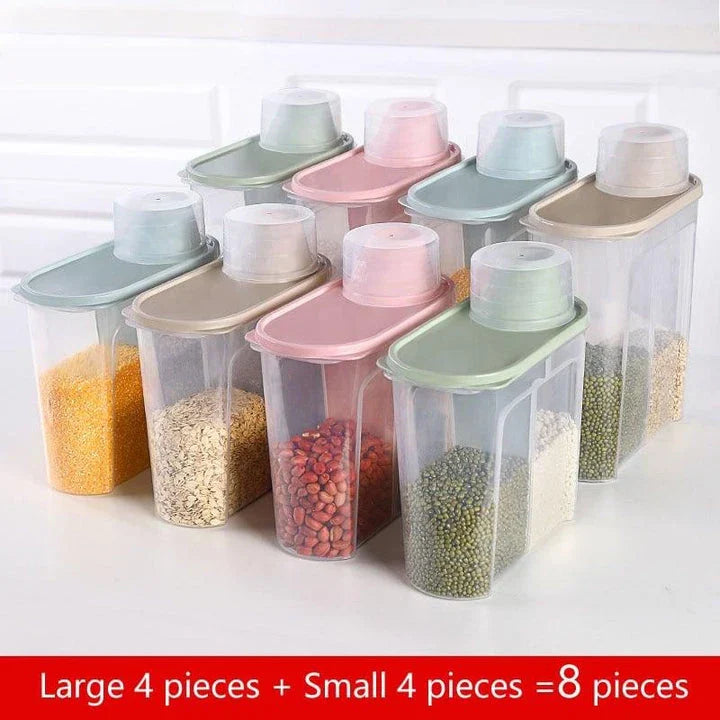 Premium plastic food storage containers set with airtight lids and transparent design for efficient kitchen organisation