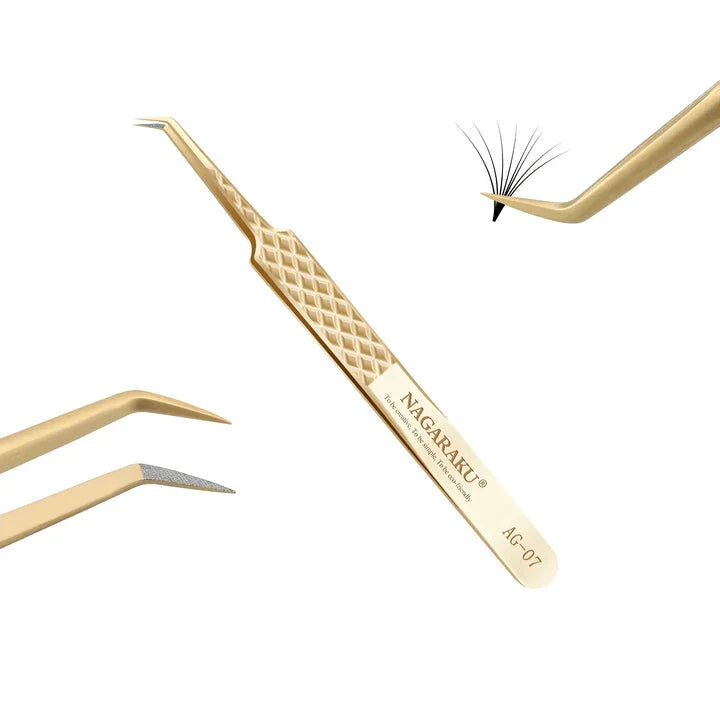 Premium Precision Fibre Tip Eyelash Extension Tweezers in Black with Straight Design