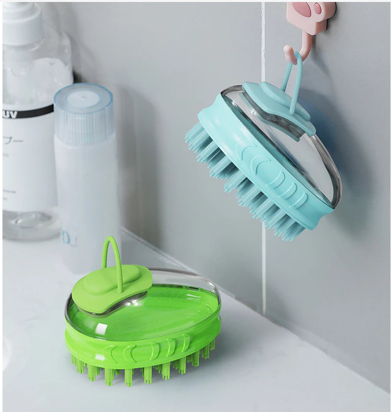 Premium pet bathing brush with massage bristles for soothing and grooming your furry friend