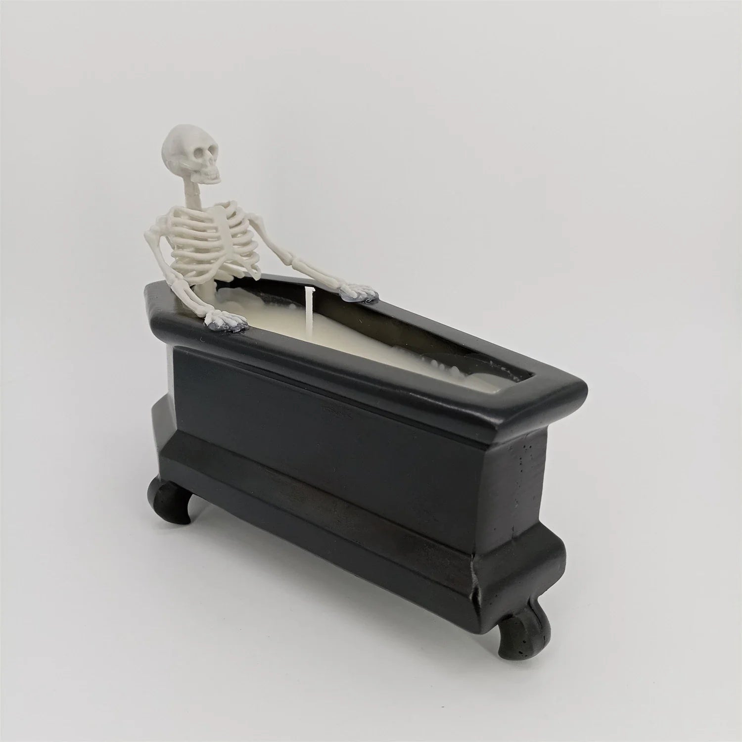 Meticulously crafted resin and wax Bubble Bath Skeleton Halloween decoration with enchanting details