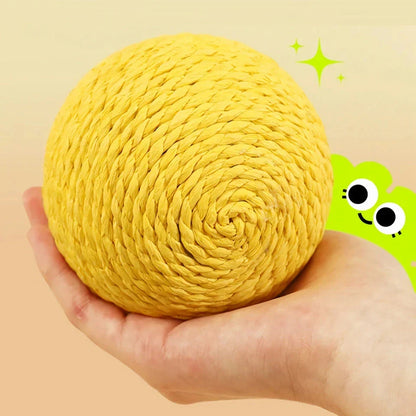 Interactive sisal cat scratching ball with sound, a unique toy that keeps cats entertained and promotes healthy scratching habits.