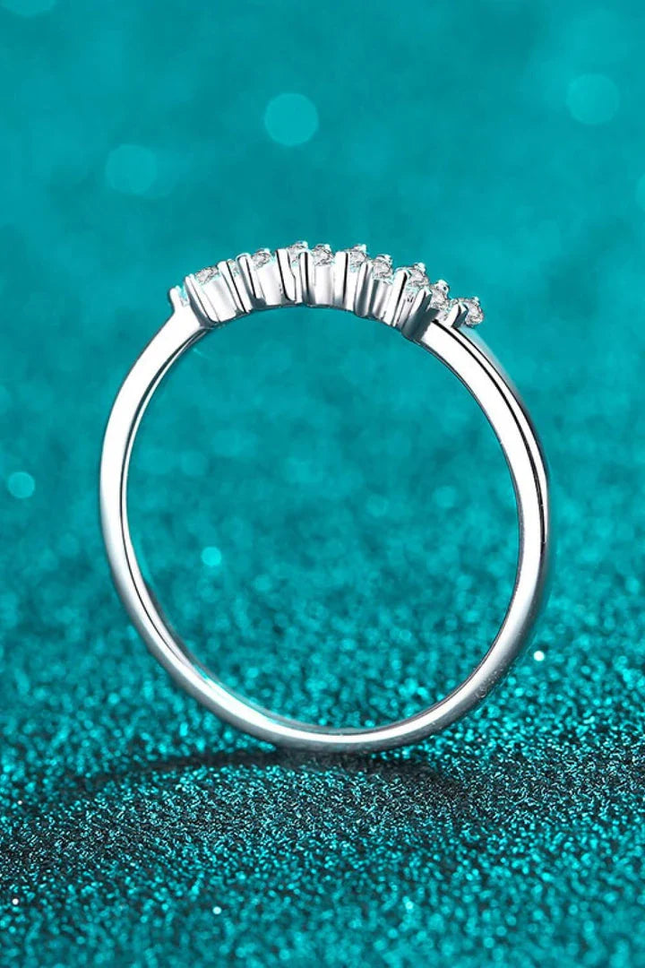 Elegant 925 sterling silver moissanite ring with minimalist design and sparkling moissanite stone