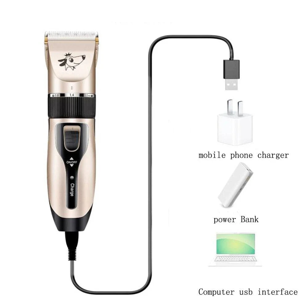 Golden Design Dog's Hair Trimmer Set with Quiet Electric Trimmer, Ergonomic Design, and Precision Attachments for Stress-Free Grooming
