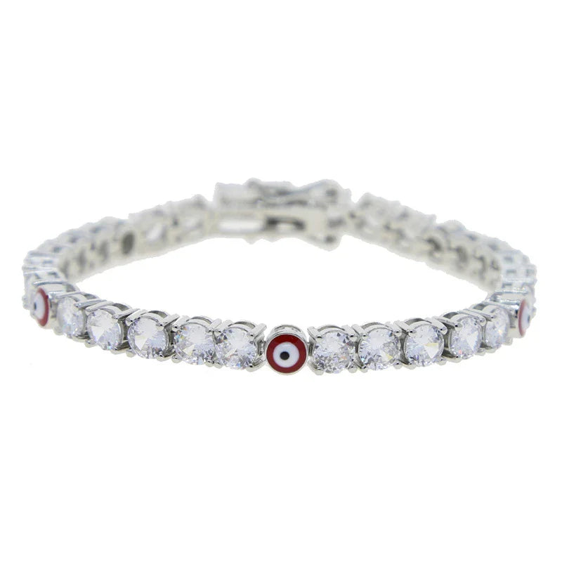 Elegant 5mm zircon tennis bracelet in silver or gold with adjustable length options
