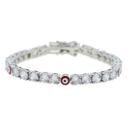 Elegant 5mm zircon tennis bracelet in silver or gold with adjustable length options