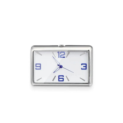Mini Sticker Quartz Clock with traditional analog dial and hands, perfect for dashboards, desks and walls