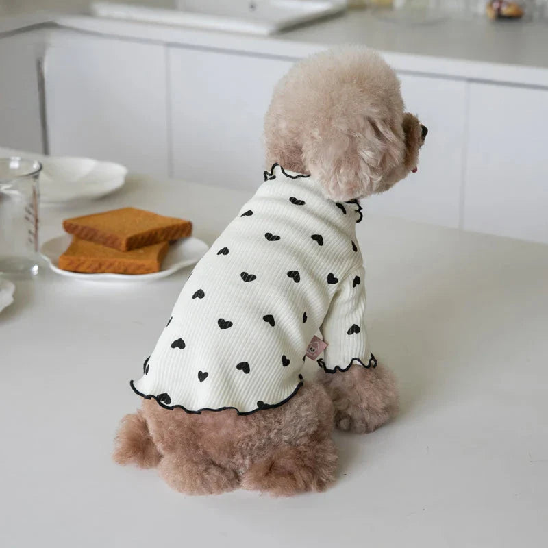 A cosy and stylish embroidered bear waffle vest for pets, perfect for keeping your furry friend warm and cute during the colder months.