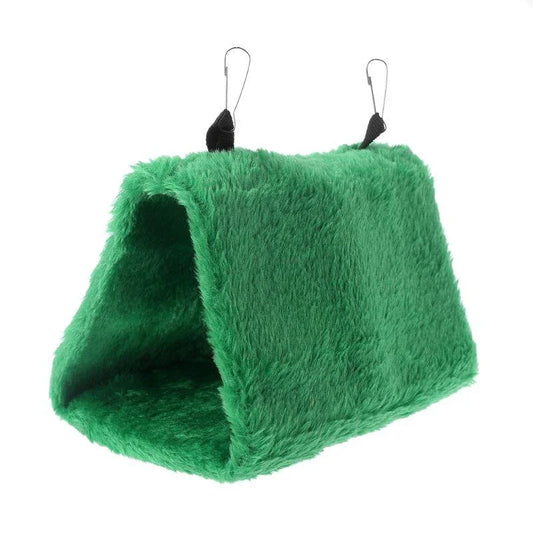 Luxurious plush hanging bird bed with supportive foam interior for cosy napping and relaxation