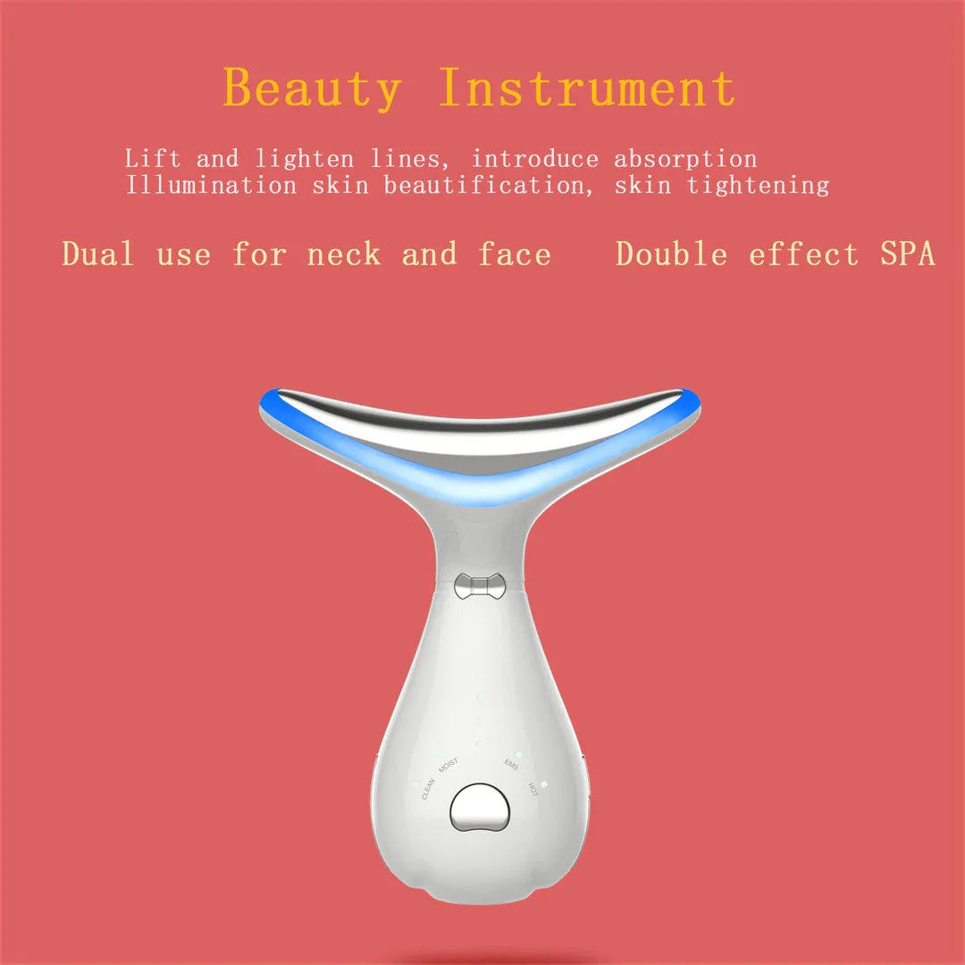 Trendha Premium Neck Beauty Device with Vibration Massage and Photon Therapy for Wrinkle Reduction and Skin Rejuvenation