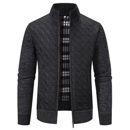 Premium slim-fit jacket with stand collar in a range of classic colours, made from high-quality chenille fabric for exceptional warmth and comfort.