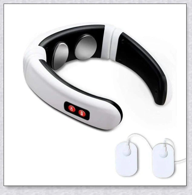 A wireless neck massager with an adjustable design for targeted neck pain relief and muscle relaxation.