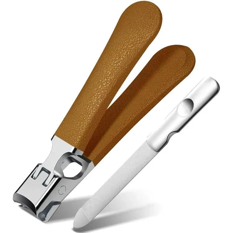 Premium stainless steel nail clippers with anti-splash design for effortless trimming of thick, tough toenails