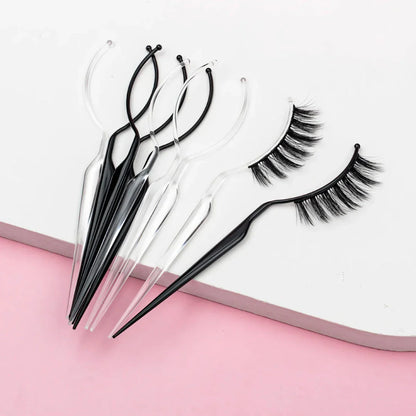 Elegant false eyelash display stand made of premium plastic with adjustable curvature for optimal lash presentation