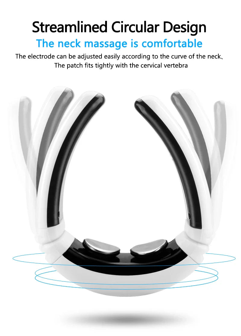 A wireless neck massager with an adjustable design for targeted neck pain relief and muscle relaxation.