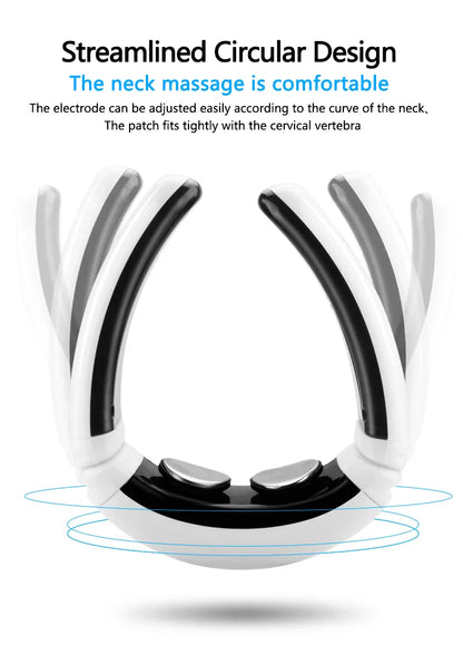 A wireless neck massager with an adjustable design for targeted neck pain relief and muscle relaxation.
